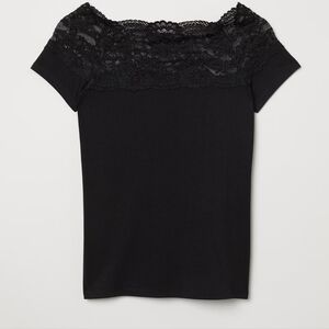 H&M lace off shoulder top